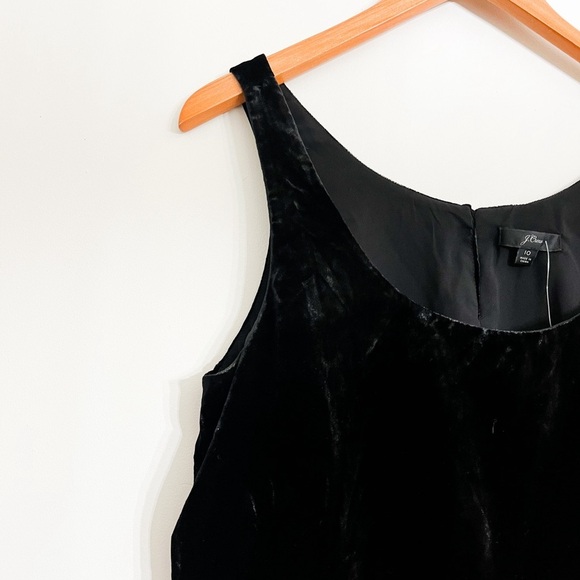 J.Crew Women’s Velvet Black Tank‎ Top Size 10 Fully Lined - Picture 2 of 9